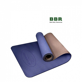 Коврик для йоги и фитнеса 4150 Premium TPE Blue, PowerPlay