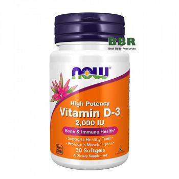 Vitamin D-3 2000iu 30 Softgels, NOW Foods