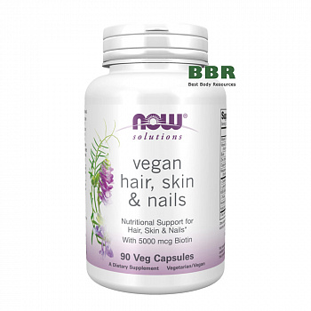 Vegan Hair, Skin & Nails 90 Veg Caps, NOW Foods