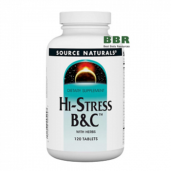 Hi-Stress B and C with Herbs 120 Tabs, Source Naturals