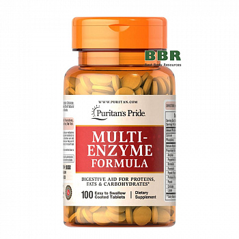 Multi-Enzyme Formula 100 Tabs, Puritans Pride