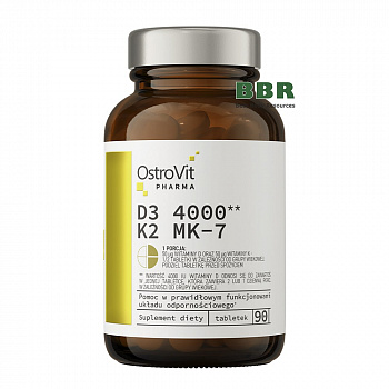 D3 4000iu + K2 MK-7 90 Tabs, OstroVit Pharma