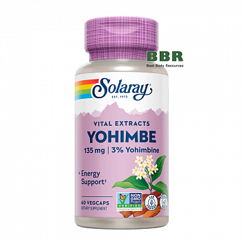 Yohimbe 135mg 3% Yohimbine 60 Veg Caps, Solaray