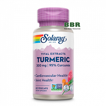 Turmeric 300mg 95% Curcumin 60 Veg Caps, Solaray