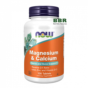 Magnesium & Calcium with Zinc and D-3 100 Tab, NOW Foods