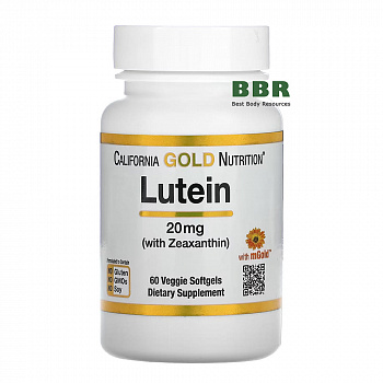 Lutein 20mg 60 Caps, California GOLD Nutrition