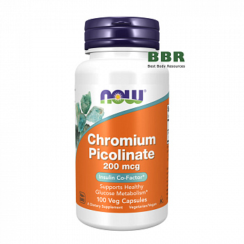 Chromium Picolinate 200mcg 100 Veg Caps, NOW Foods