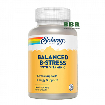 Balanced B-Stress with Vitamin C 100 Veg Caps, Solaray