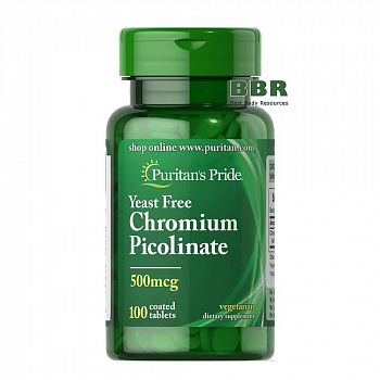 Chromium Picolinate 500mcg 100 Tabs, Puritans Pride