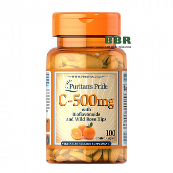 Vitamin C-500 with Bioflavonoids and Rose Hips 100 Tabs, Puritans Pride